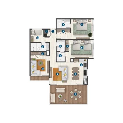 Type B · 2BR + Family + SR